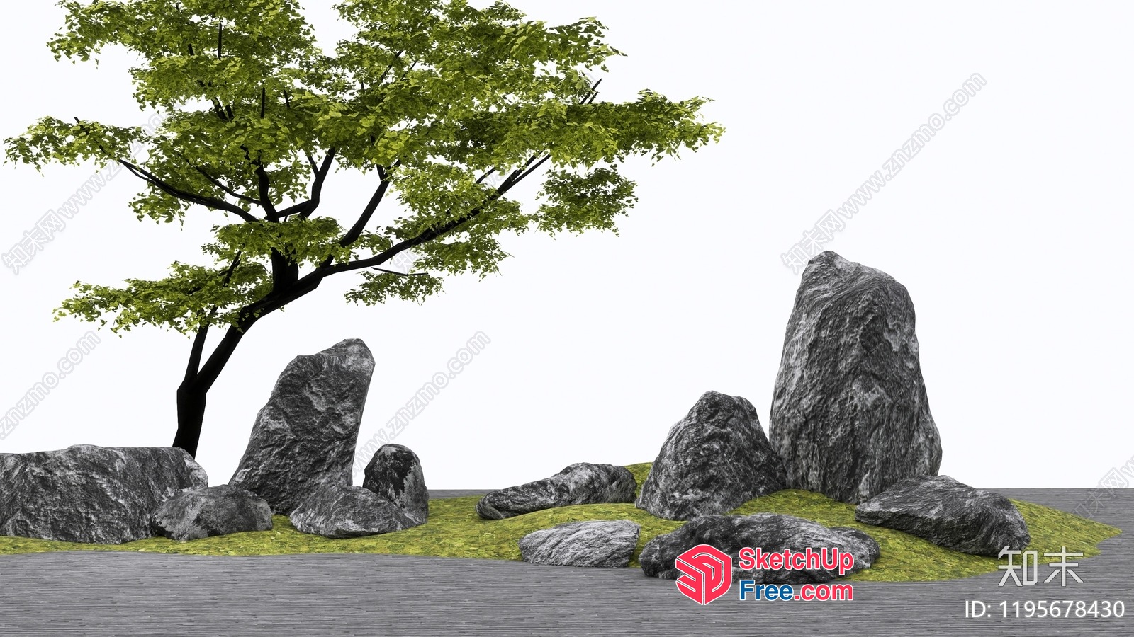 Serene Japanese Landscape With Natural Elements 3D SketchUp File