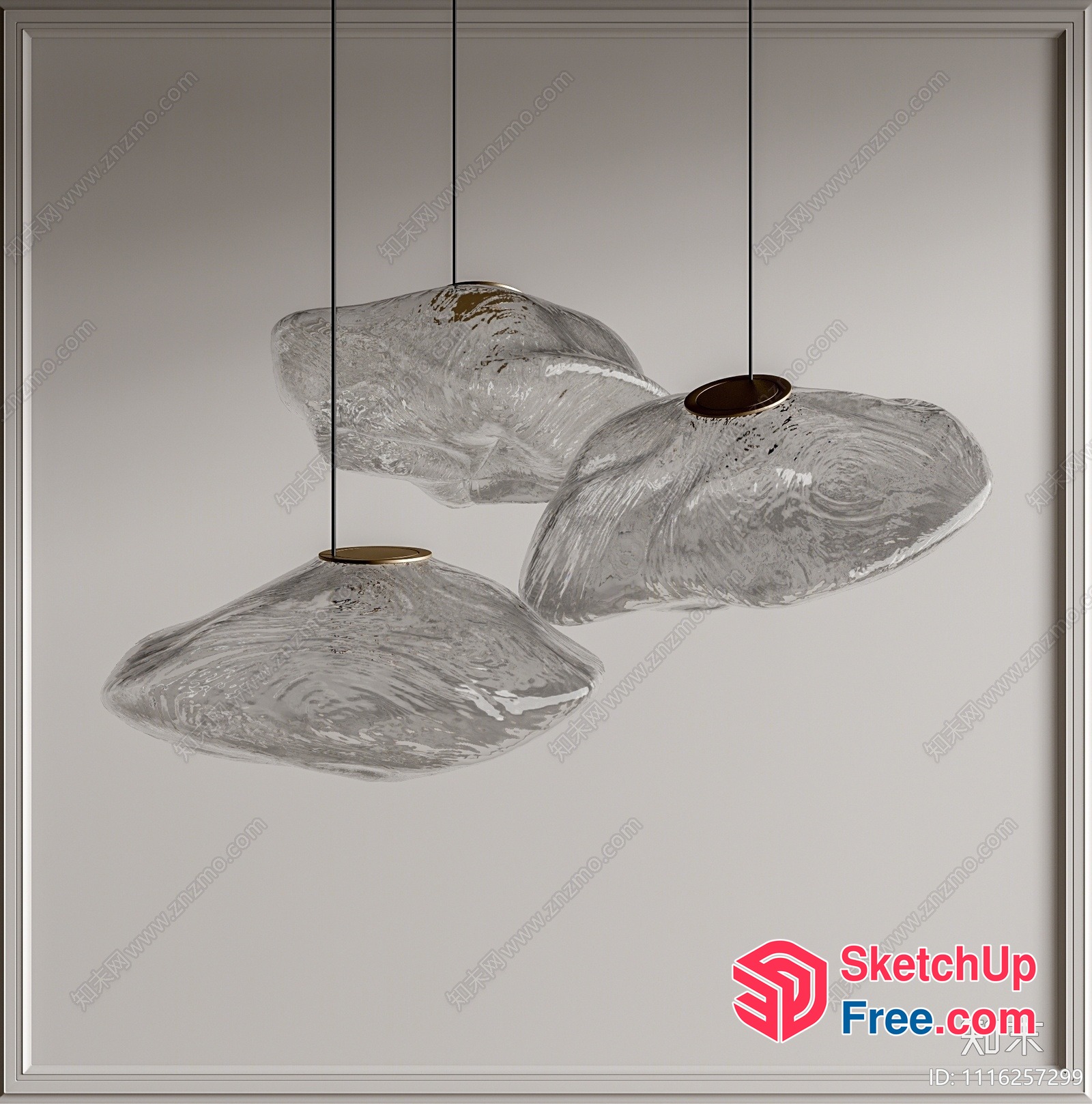 Suspended Glass Pendant Lights 3D SketchUp File