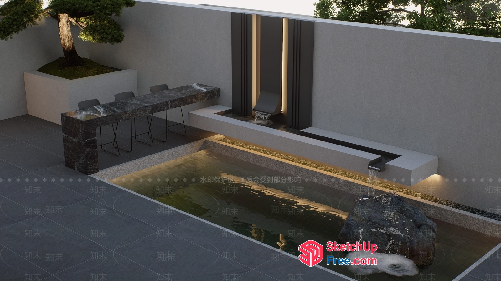 Serene Outdoor Oasis 3D SketchUp File Serene Outdoor Oasis 3D SketchUp File