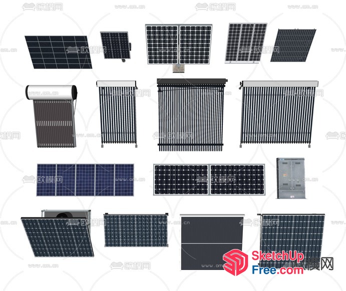Solar Panel Arrangement For Energy Efficiency 3D SketchUp File