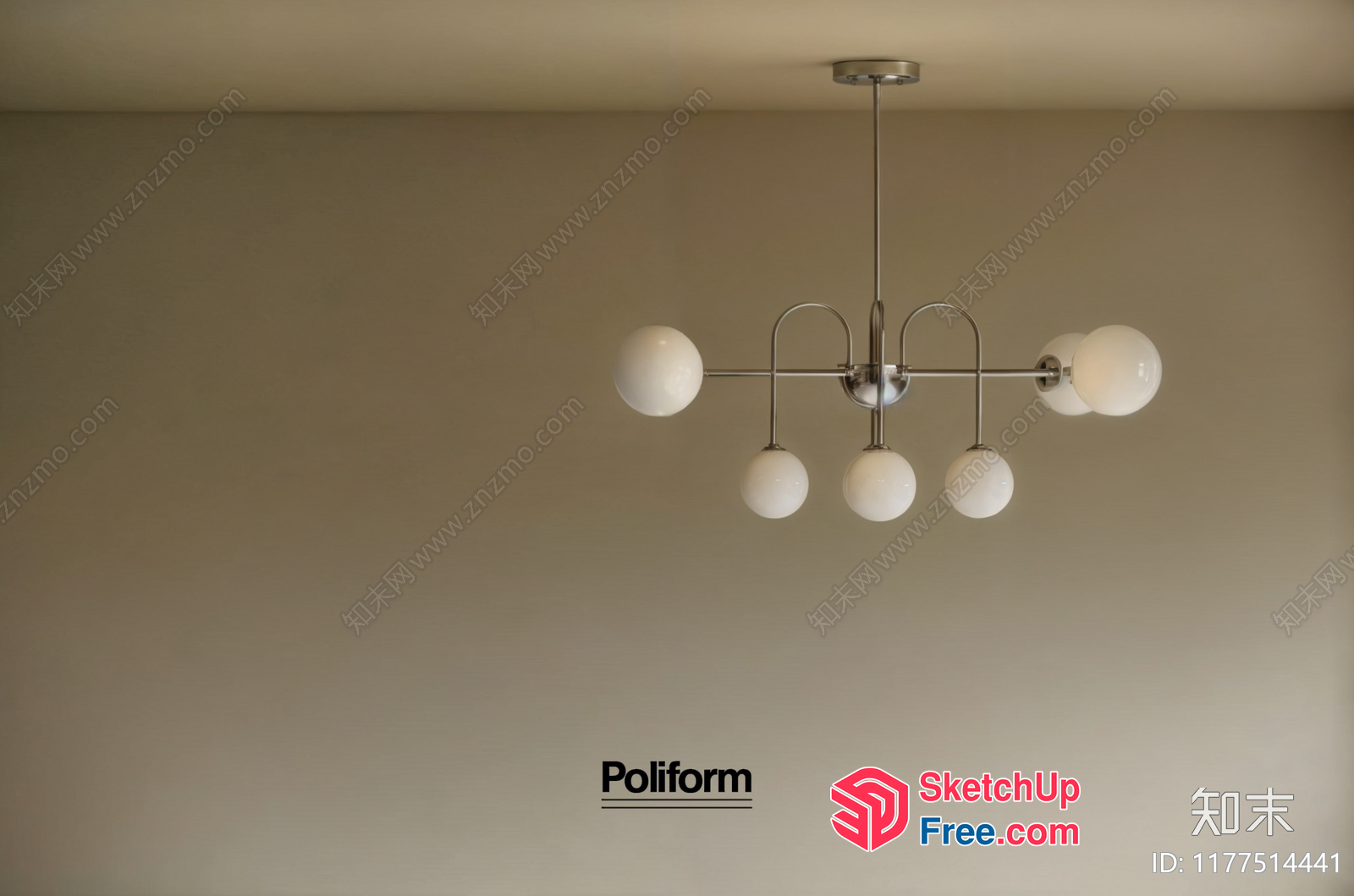 Poliform Ceiling Light Fixture 3D SketchUp File