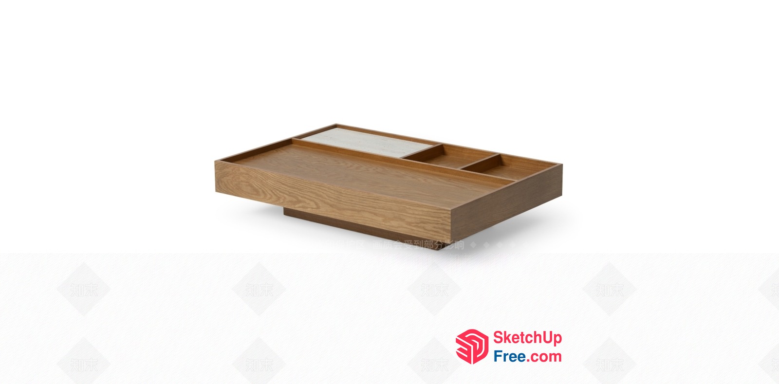 Wooden Desk With Storage Drawers 3D SketchUp File