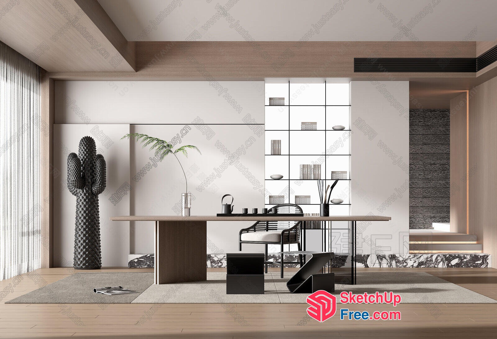 Modern Minimalist Office Space 3D SketchUp File