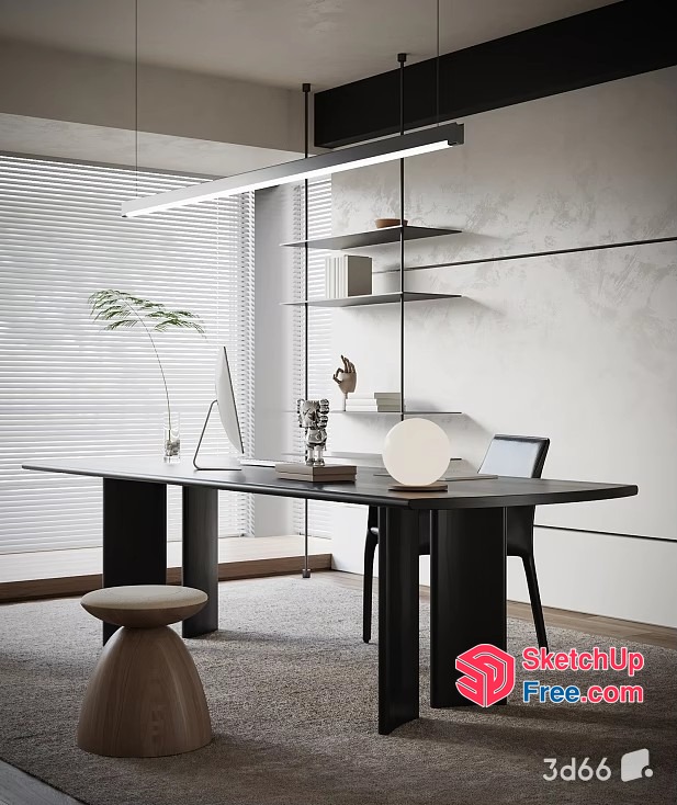 Modern Minimalist Office Interior Design 3D SketchUp File