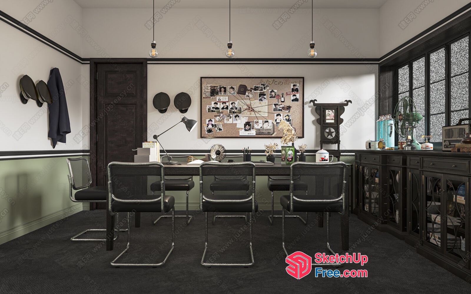 Modern Office Space With Vintage Touches 3D SketchUp File