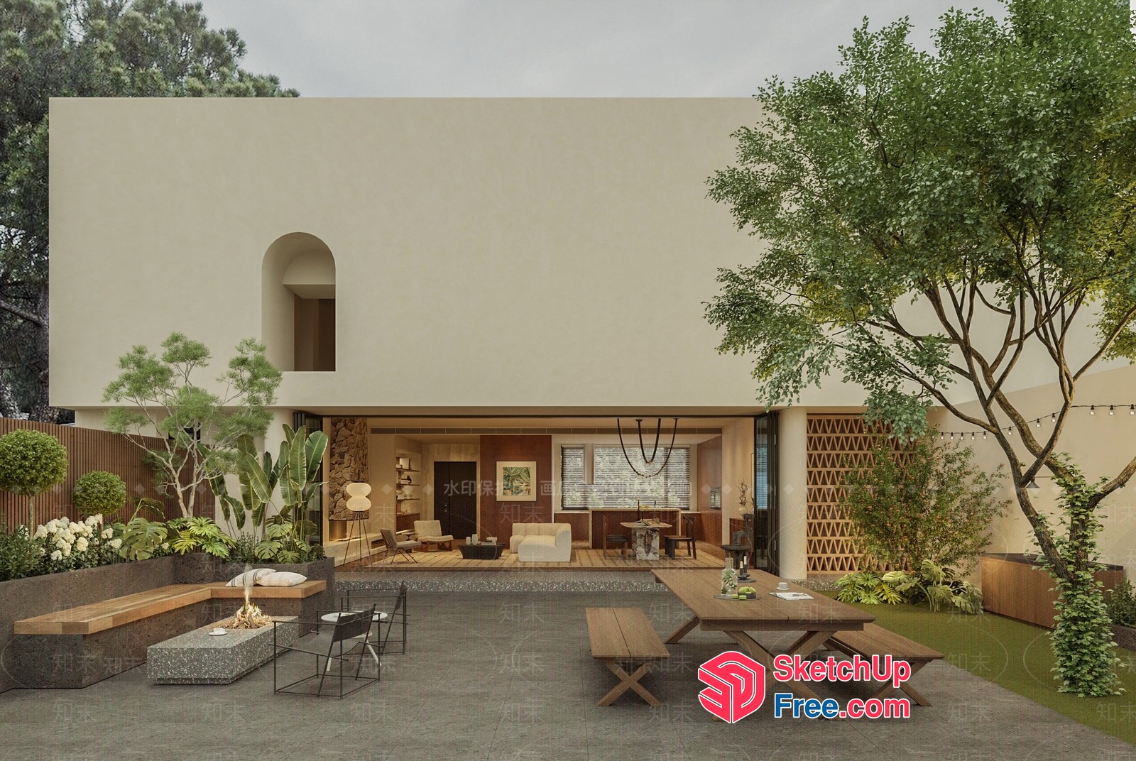 Modern Villa With Outdoor Living Space 3D SketchUp File