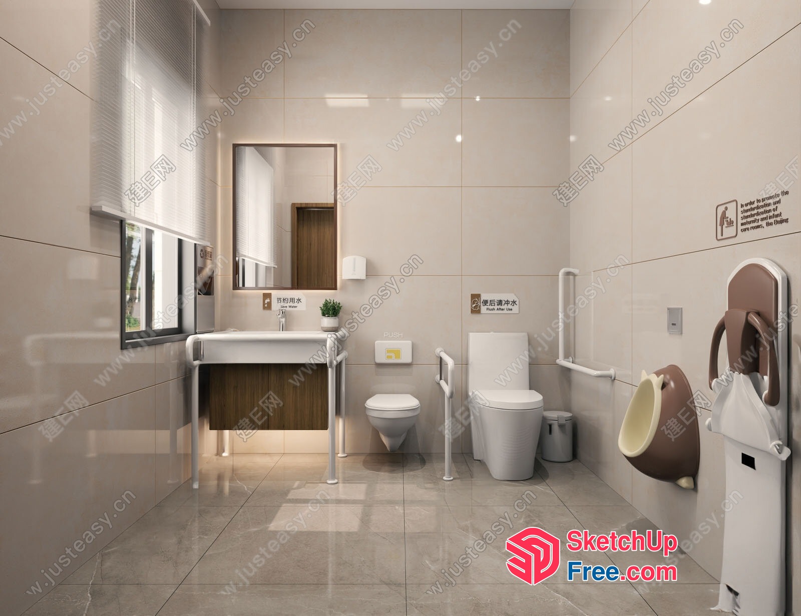 Modern Bathroom With Minimalist Design And Functional Features 3D SketchUp File