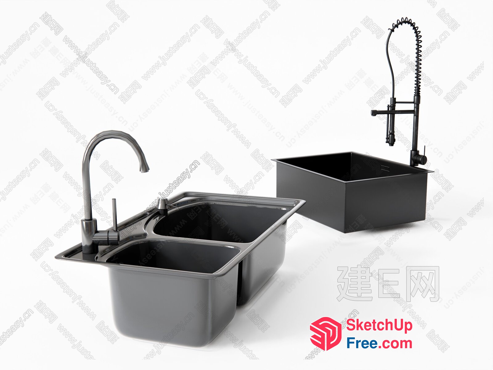 Two Sinks And A Faucet 3D SketchUp File