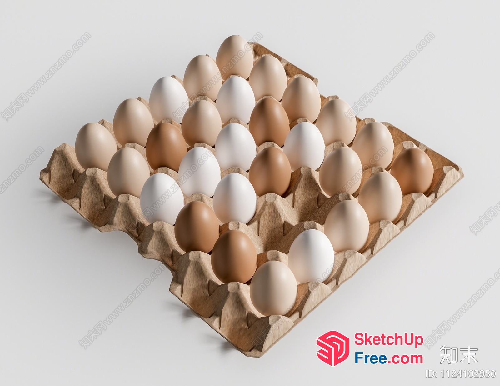 Eggs In A Tray 3D SketchUp File