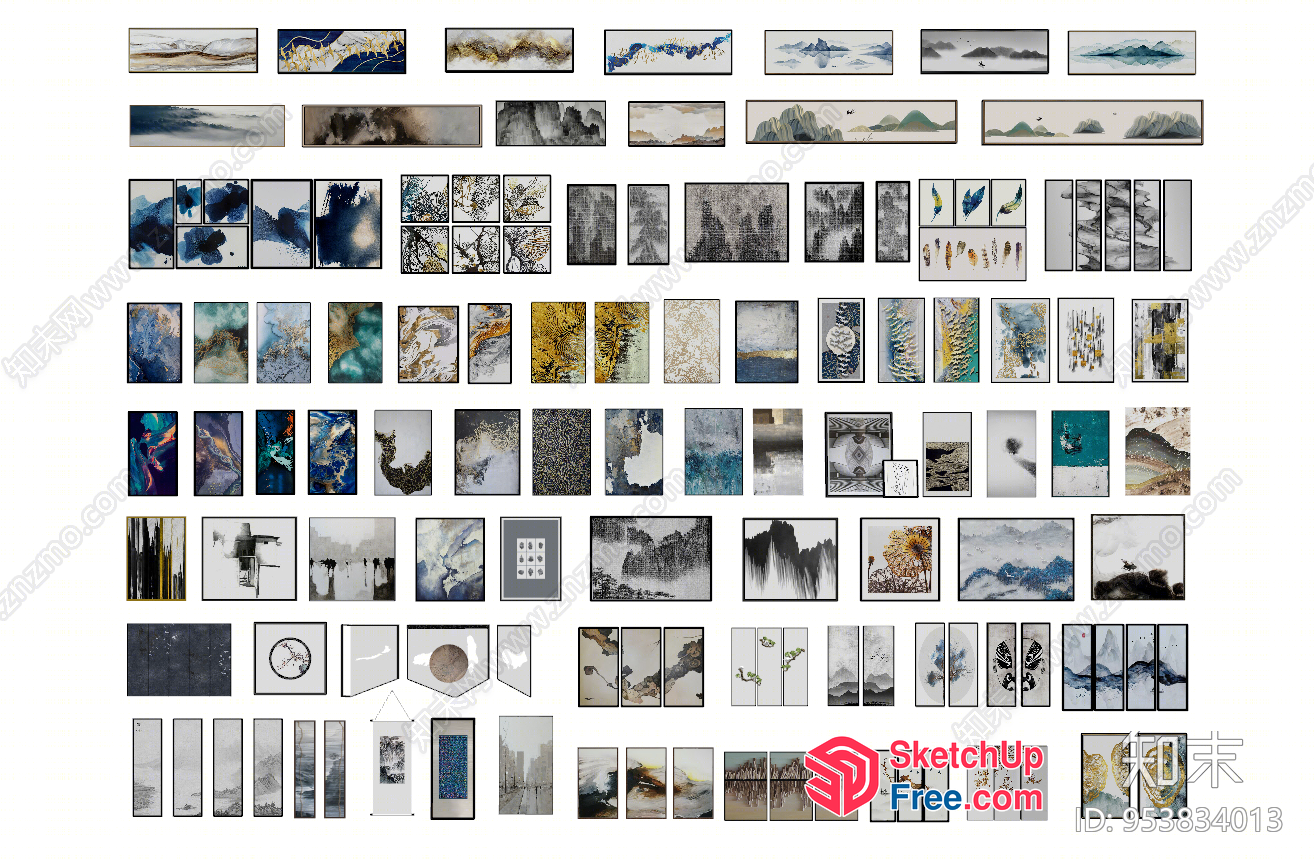 Abstract Art Gallery 3D SketchUp File