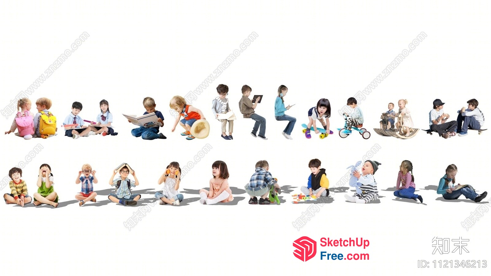 Children Engaged In Various Activities 3D SketchUp File