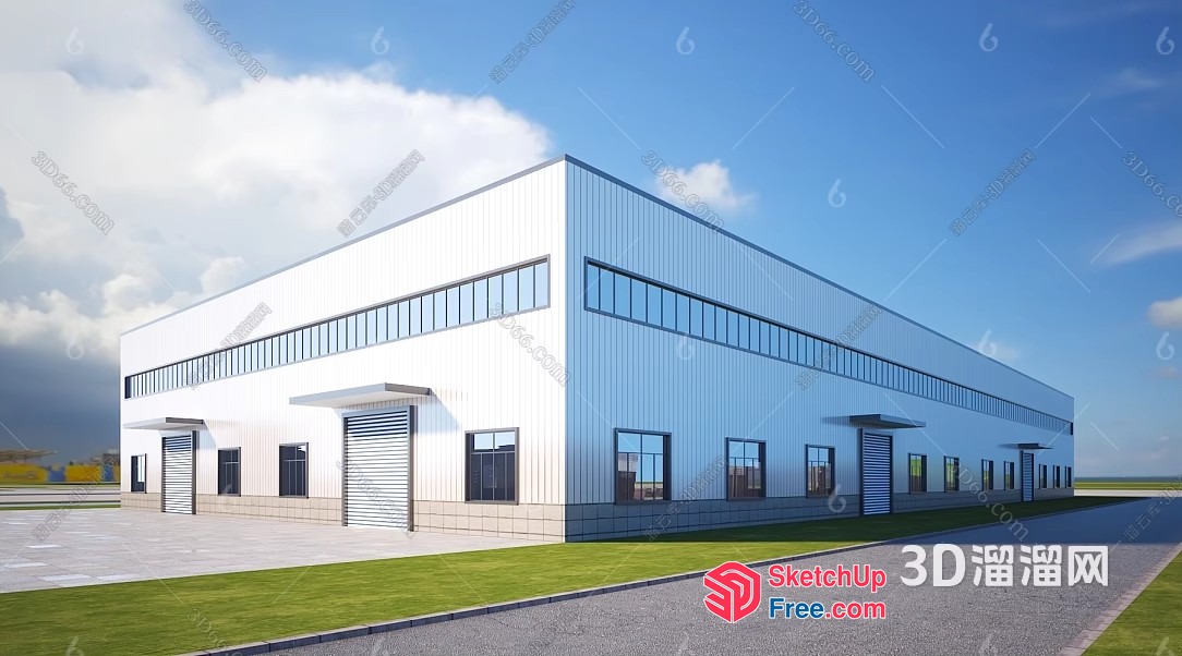 Commercial Street Cladding Building Exterior 3D SketchUp File