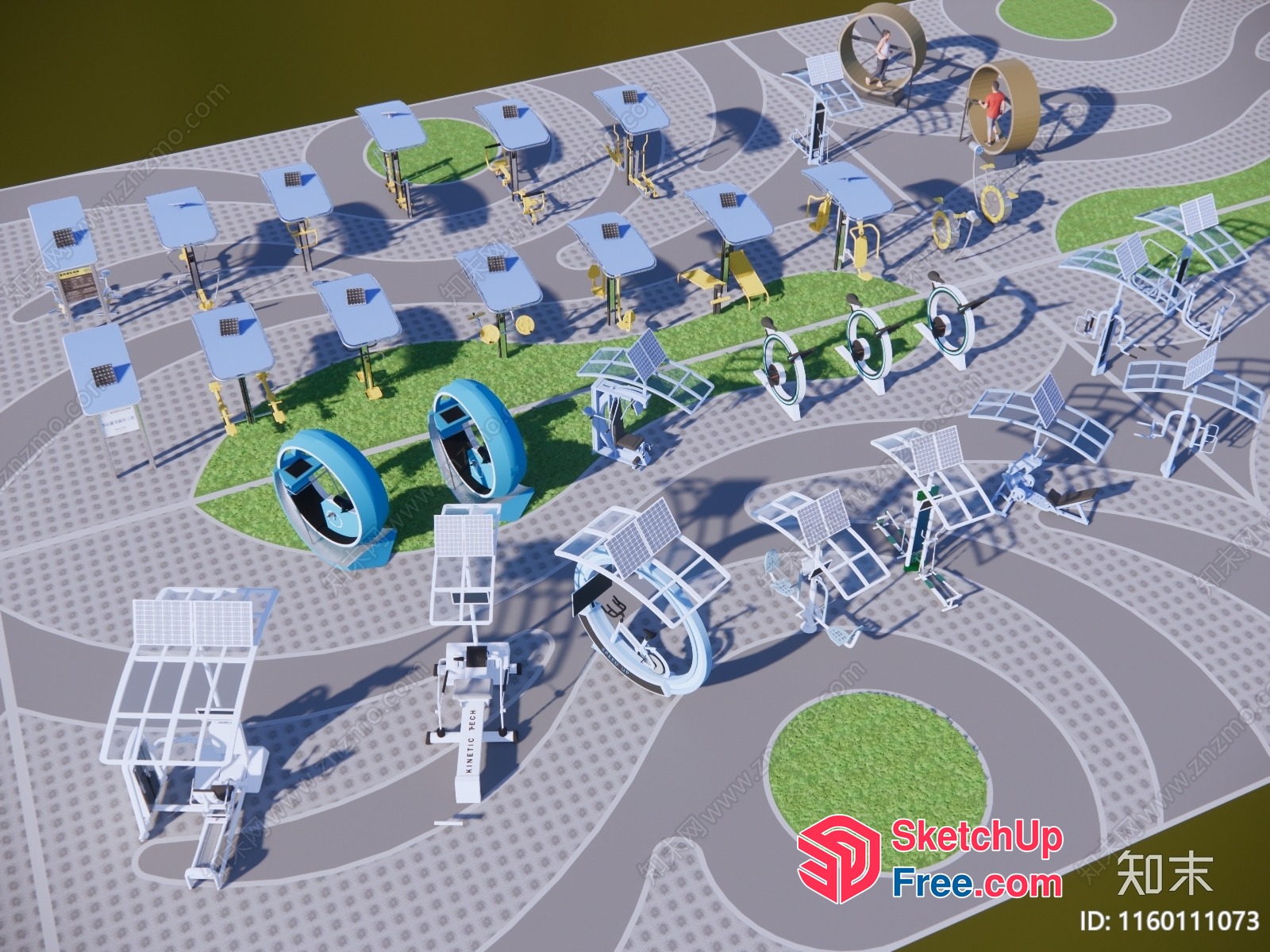 3D Model Of A Modern Outdoor Exercise Park 3D SketchUp File