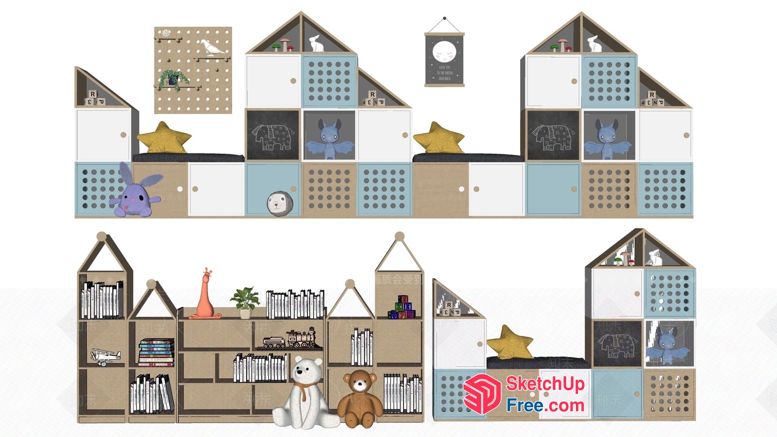 Modern Kids' Furniture And Decor Collection 3D SketchUp File