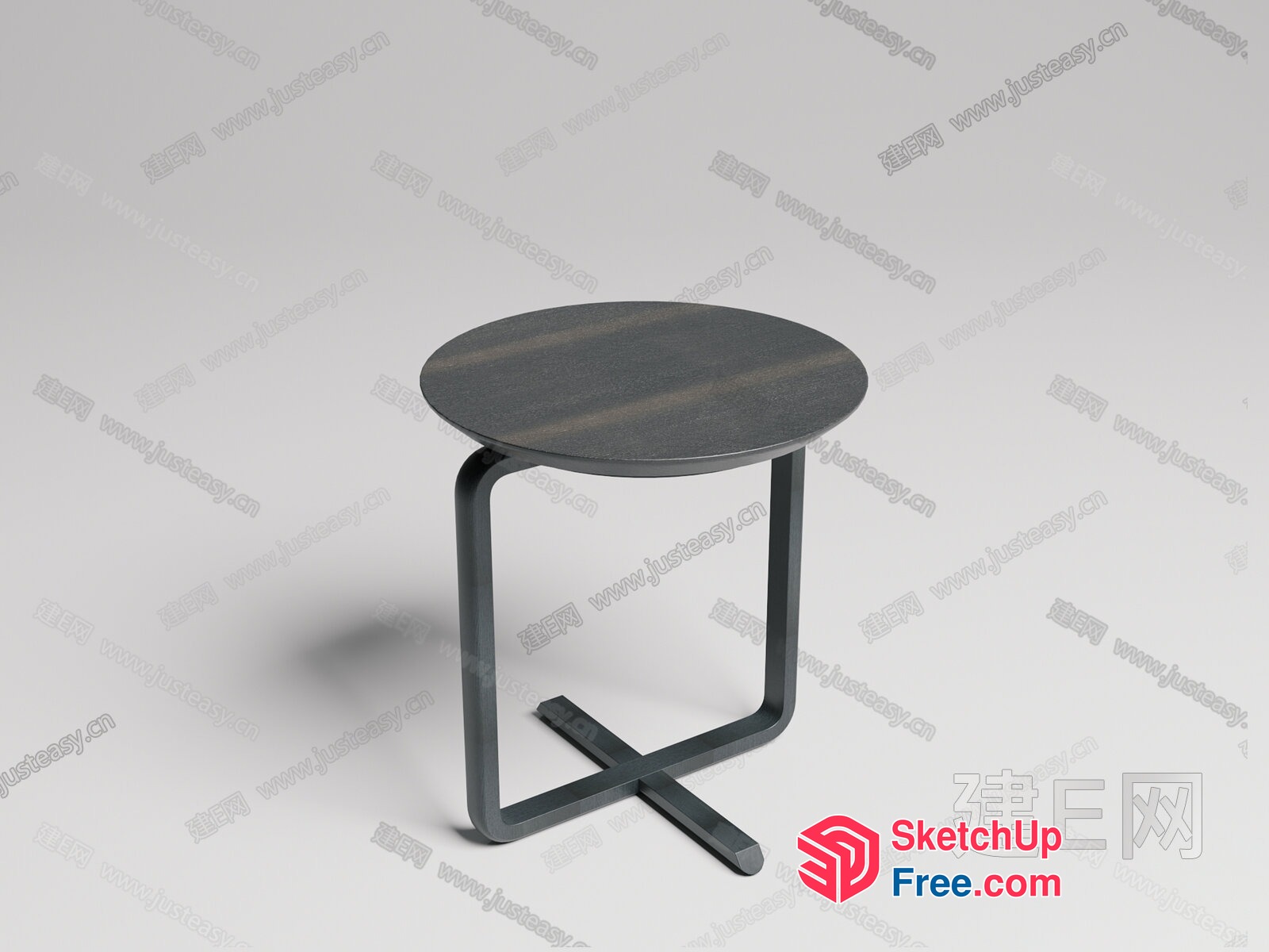Small Round Table With X-Shaped Base 3D SketchUp File