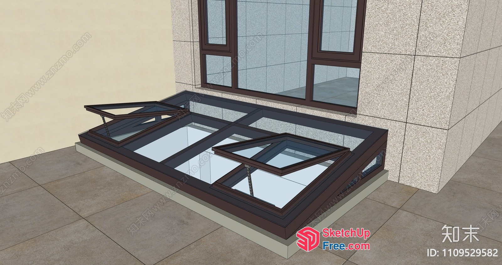Glass Windowed Roof Synthesis 3D SketchUp File