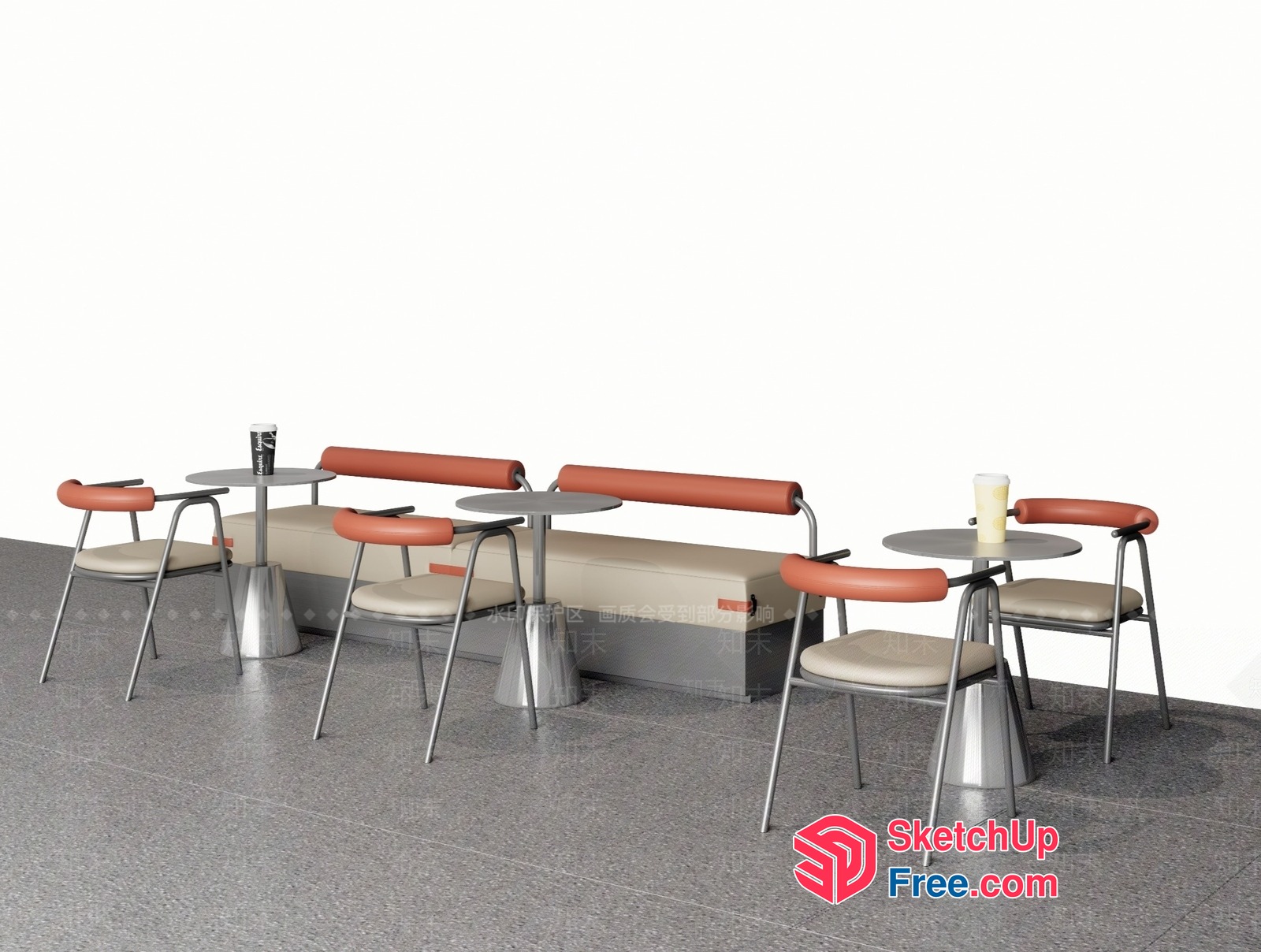 Modern Minimalist Dining Room Furniture Set 3D SketchUp File