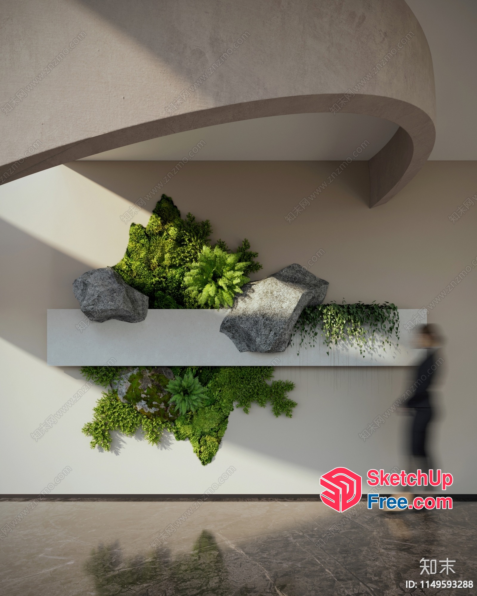 Modern Minimalist Green Wall Decor 3D SketchUp File