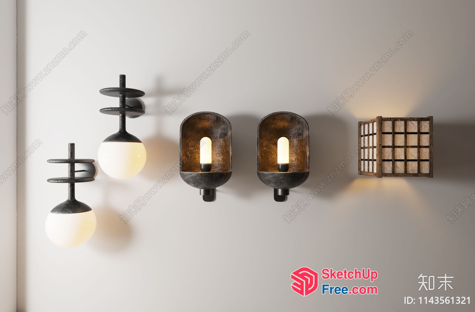 Modern Japanese-Style Lighting Fixtures 3D SketchUp File