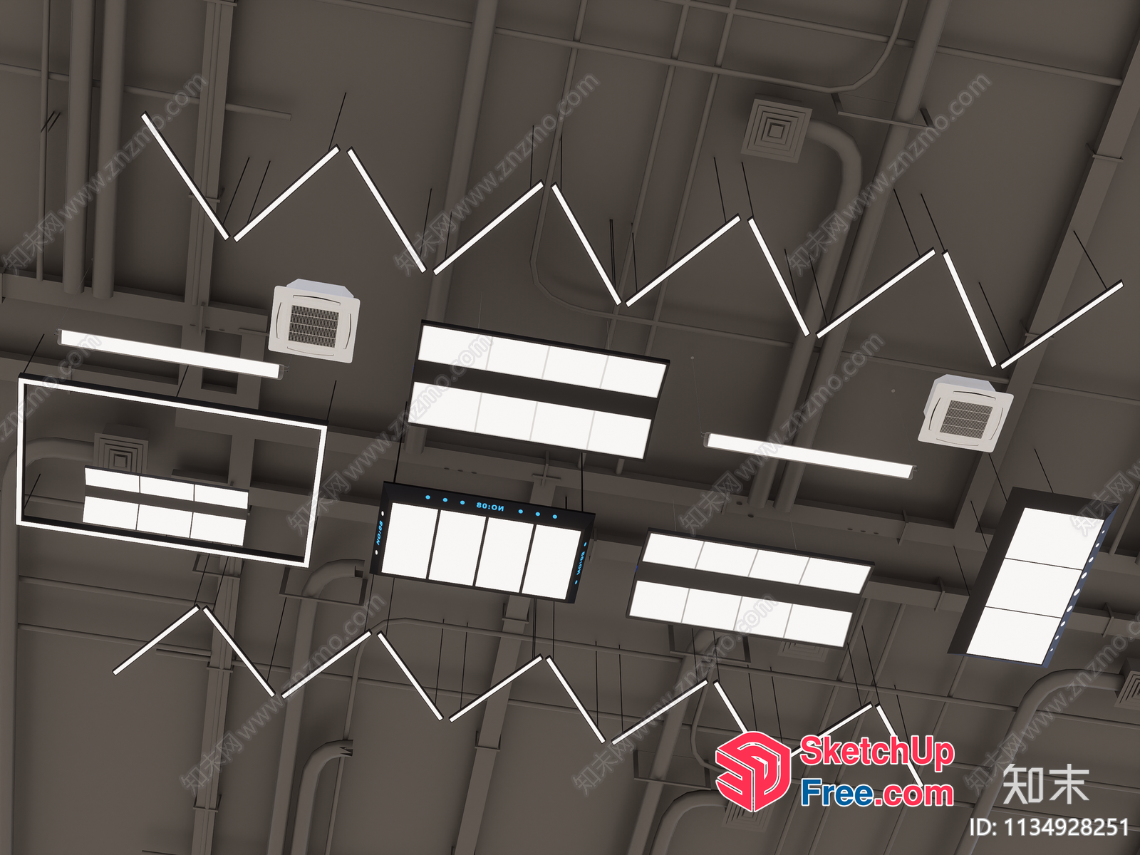 Industrial Ceiling Lighting Fixtures 3D SketchUp File