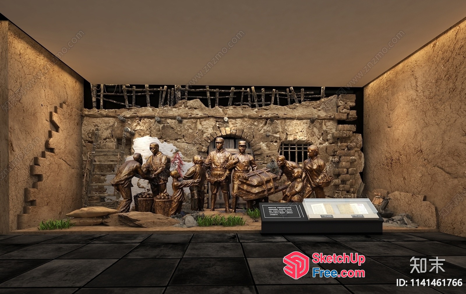 Ancient Historical Scene With People And Objects 3D SketchUp File
