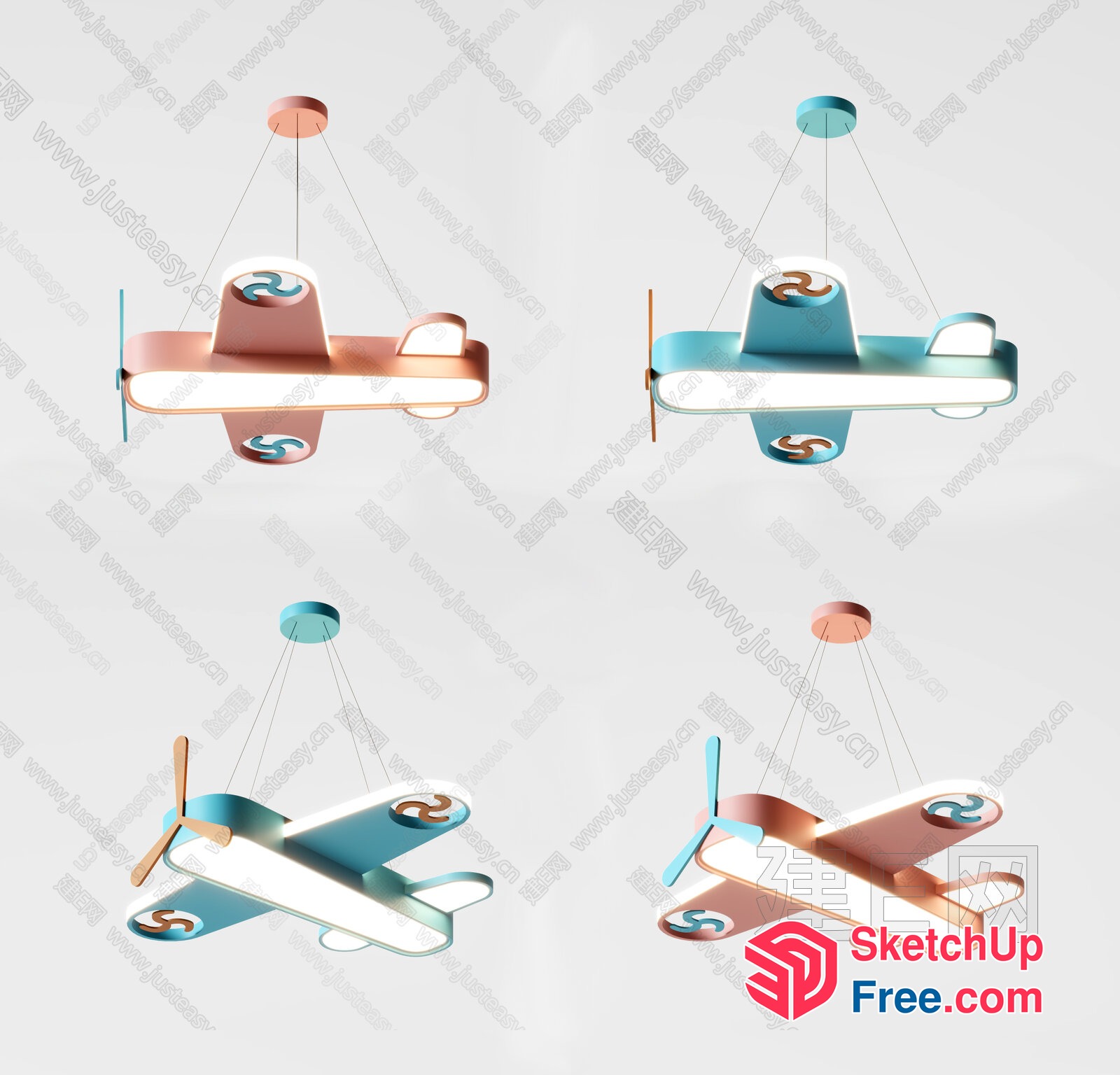 Modern Airplane-Shaped Lighting Fixture For Unique Decor 3D SketchUp File