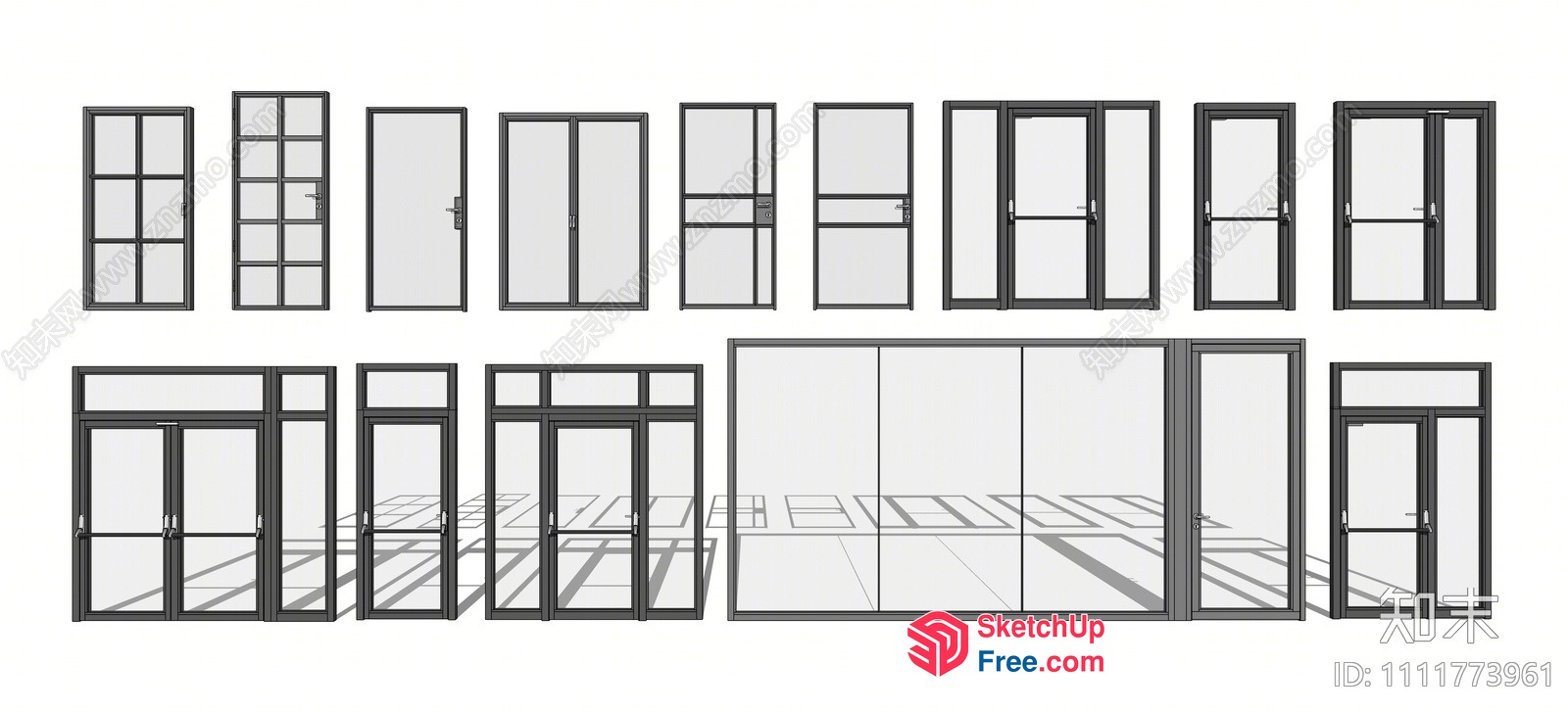 Modern Glass Curtain Wall Designs 3D SketchUp File