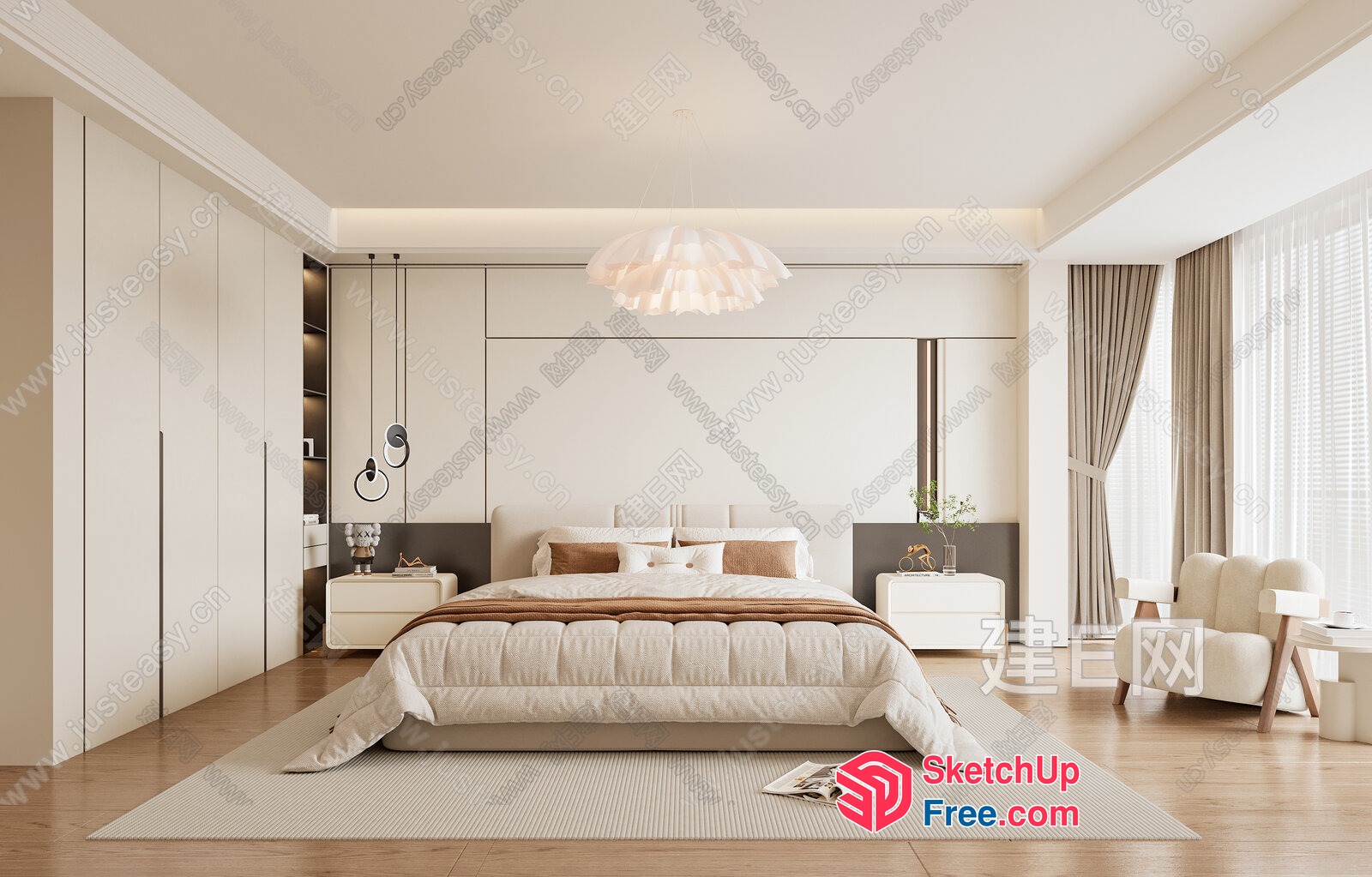 Elegant Modern Bedroom Design 3D SketchUp File