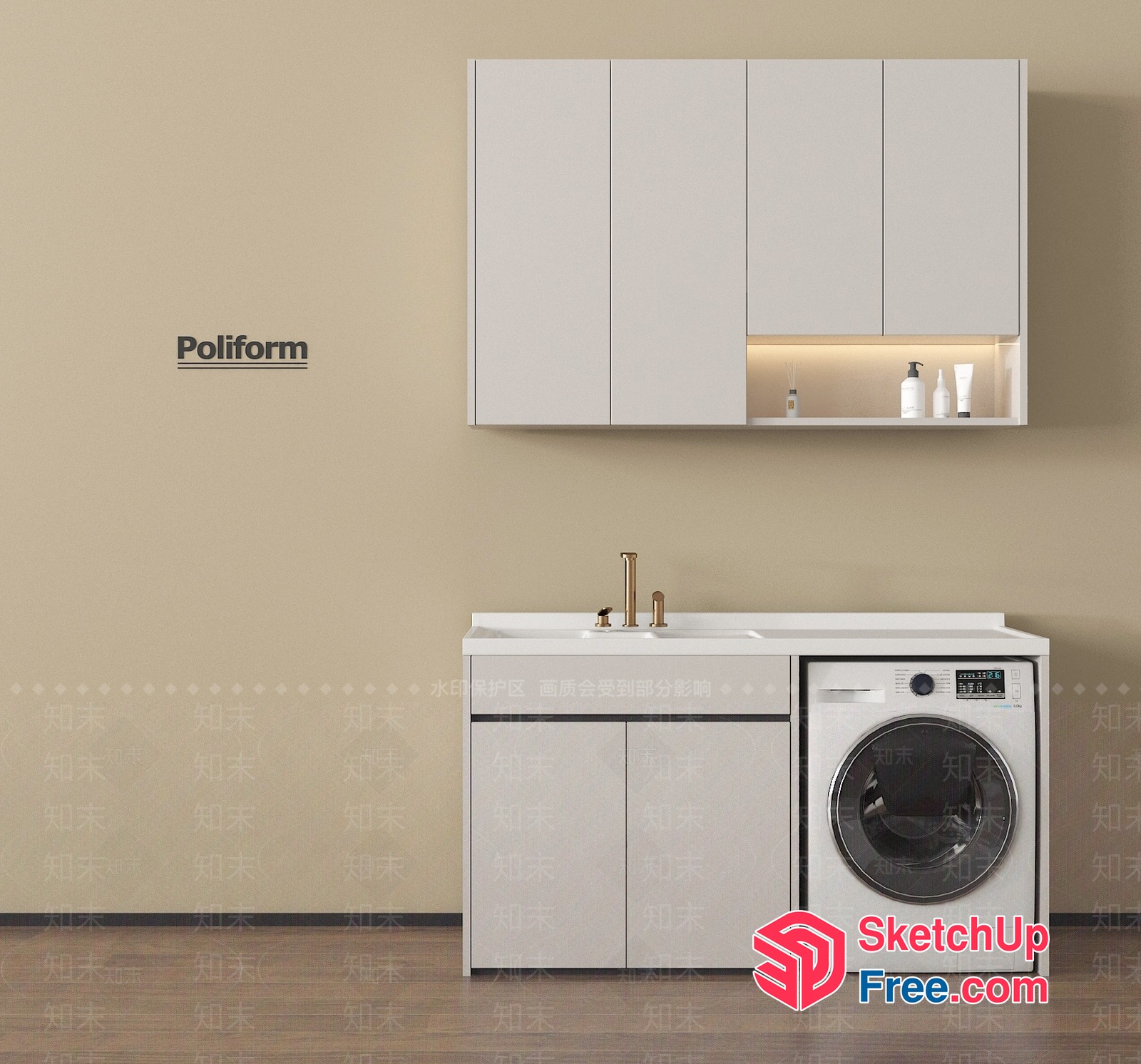 Poliform Modern Minimalist Laundry Room 3D SketchUp File