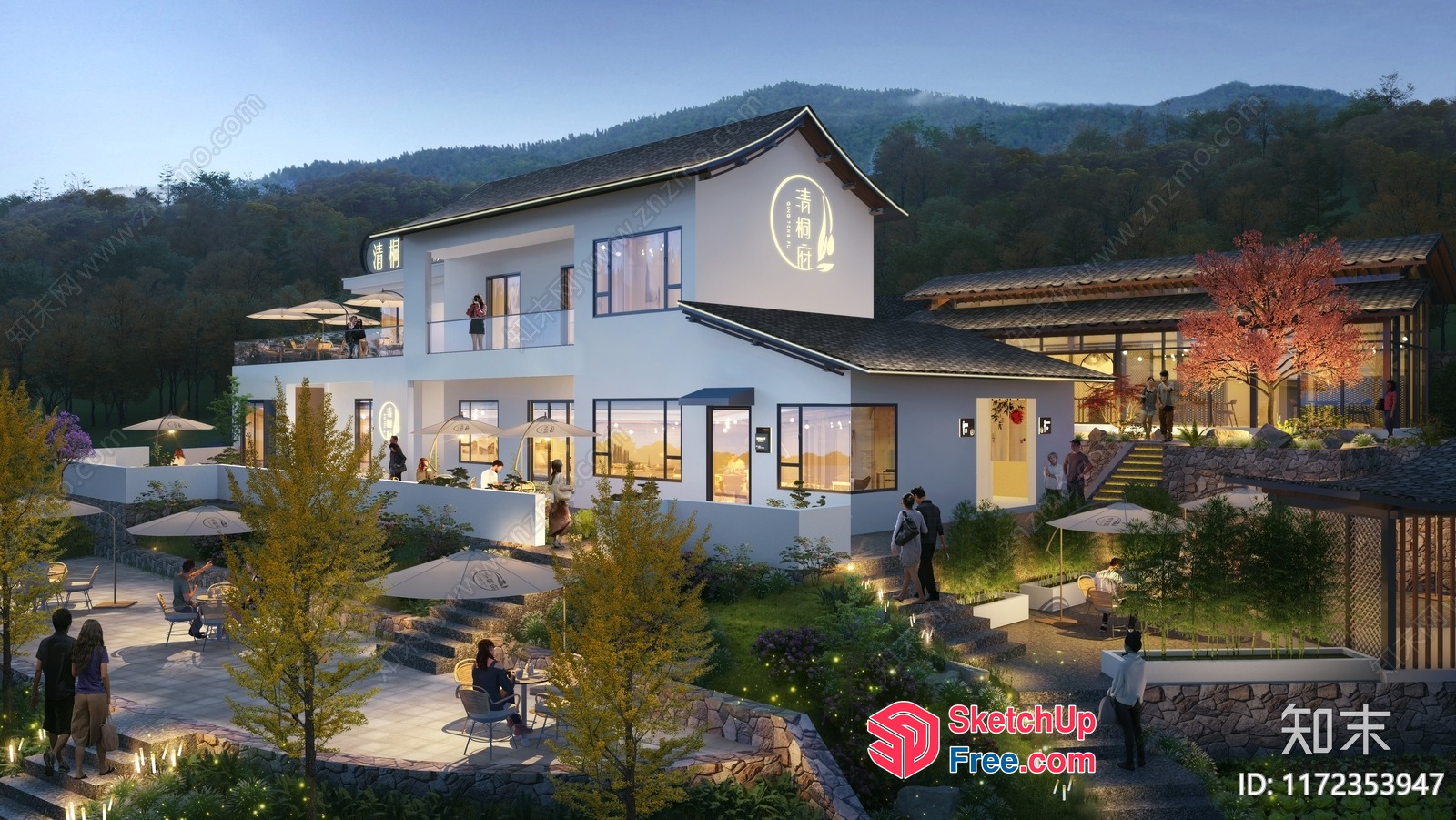 Modern Homestay Exterior With Elegant Decor 3D SketchUp File