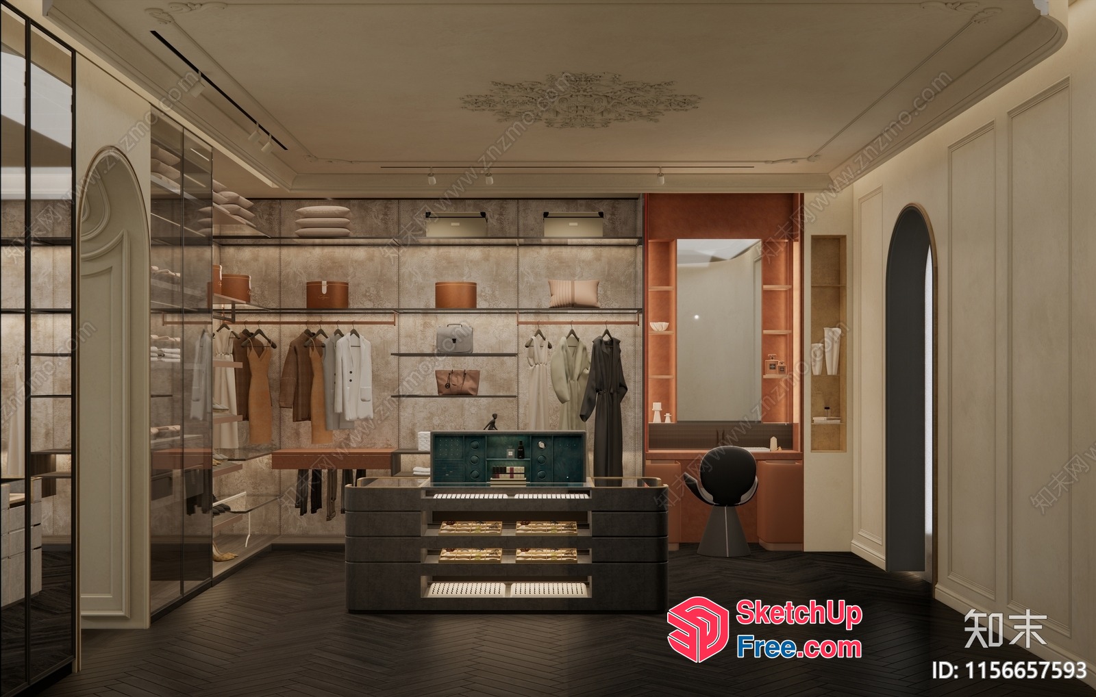 Luxury Modern Classic Design Interior Closet 3D SketchUp File