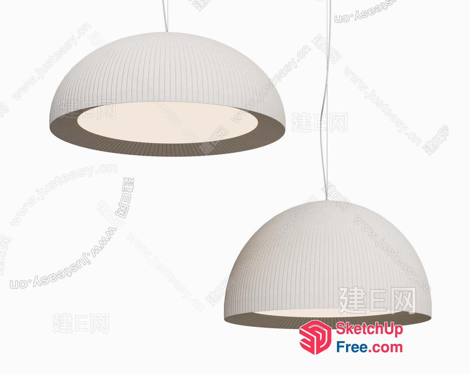 Modern White Hanging Pendant Light Fixtures 3D SketchUp File