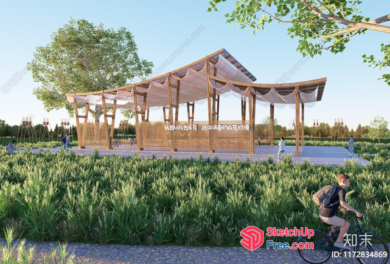 Modern Pavilion With Natural Elements 3D SketchUp File
