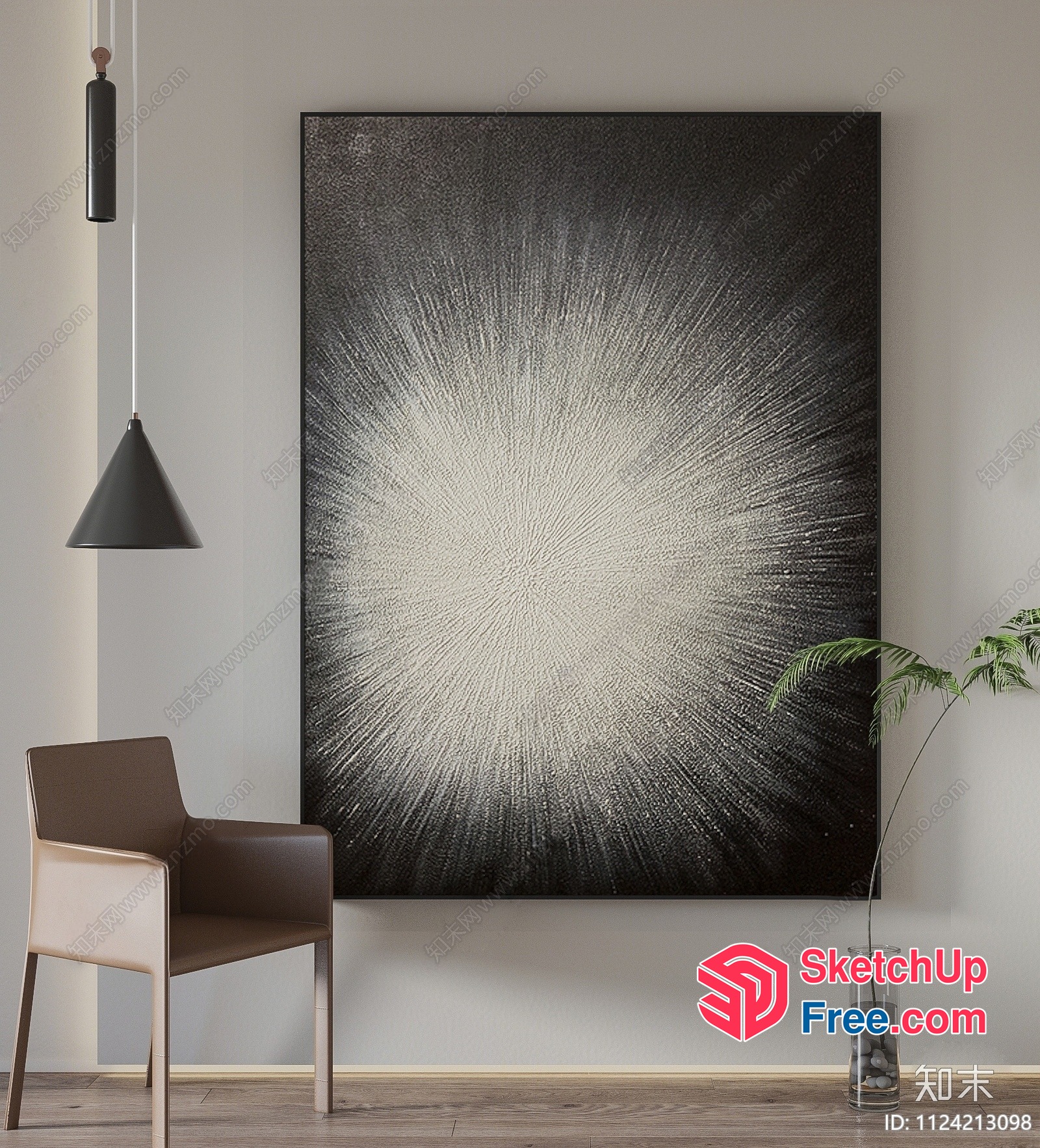 Aesthetic Modern Artwork In A Minimalist Interior 3D SketchUp File