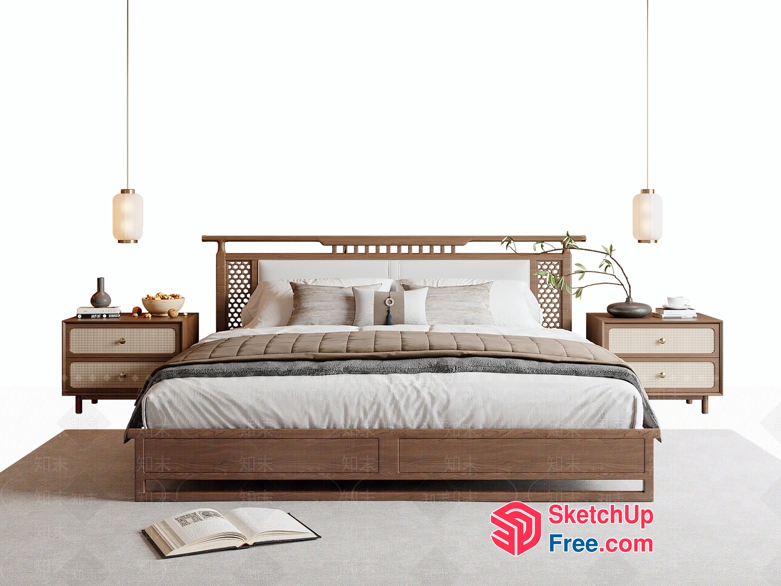 Japanese Style Minimalist Bedroom 3D SketchUp File