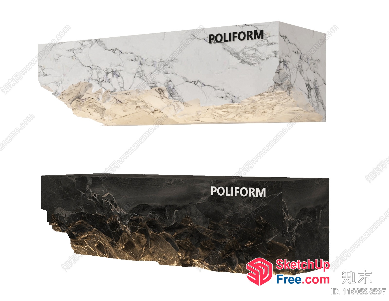 Poliform Marble-Style Furniture 3D SketchUp File