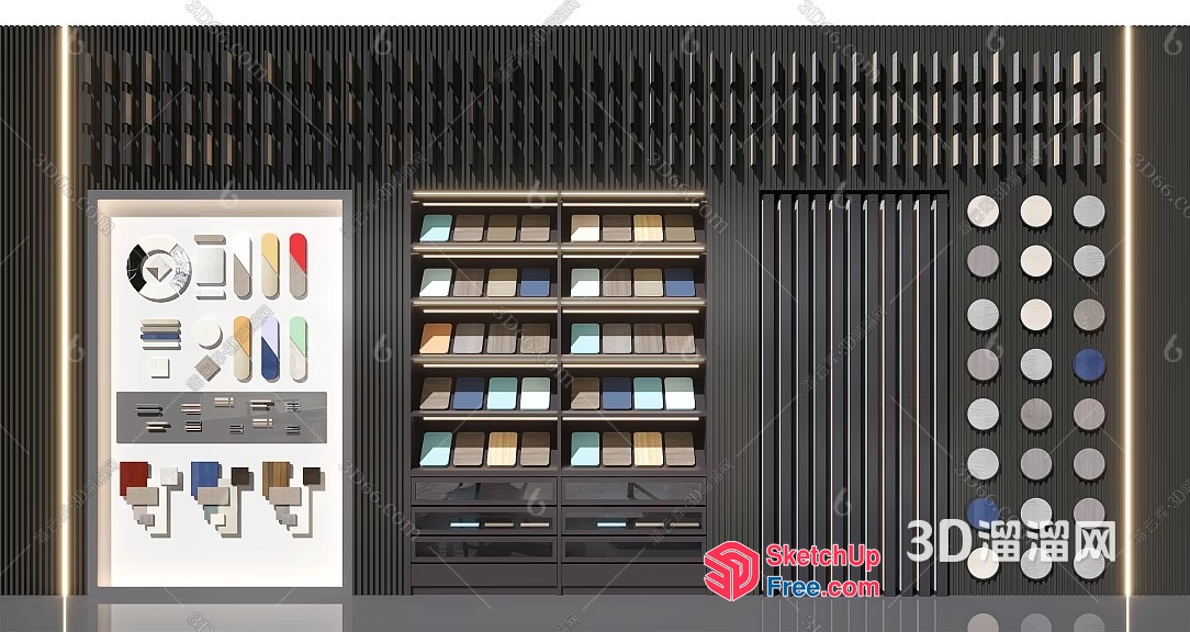 Colorful Wall Decorations And Furniture Arrangement 3D SketchUp File