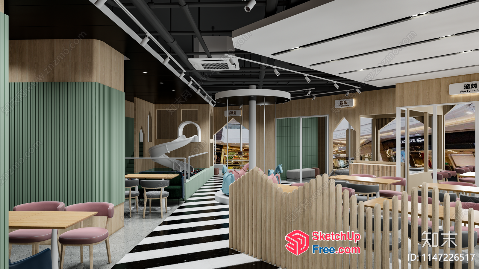 Modern Interior With Pastel Colors And Playful Elements 3D SketchUp File