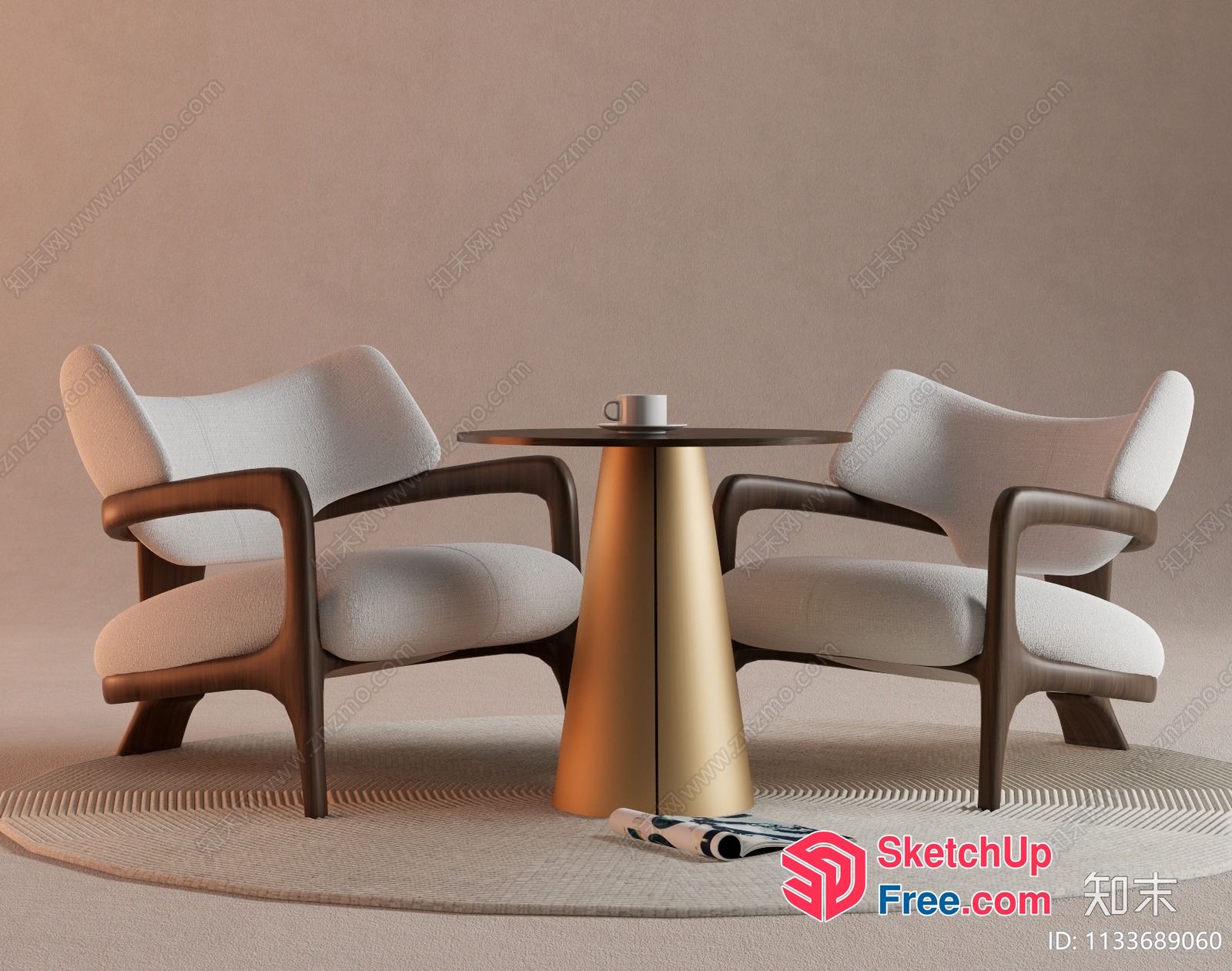 Elegant Living Room Furniture Set 3D SketchUp File