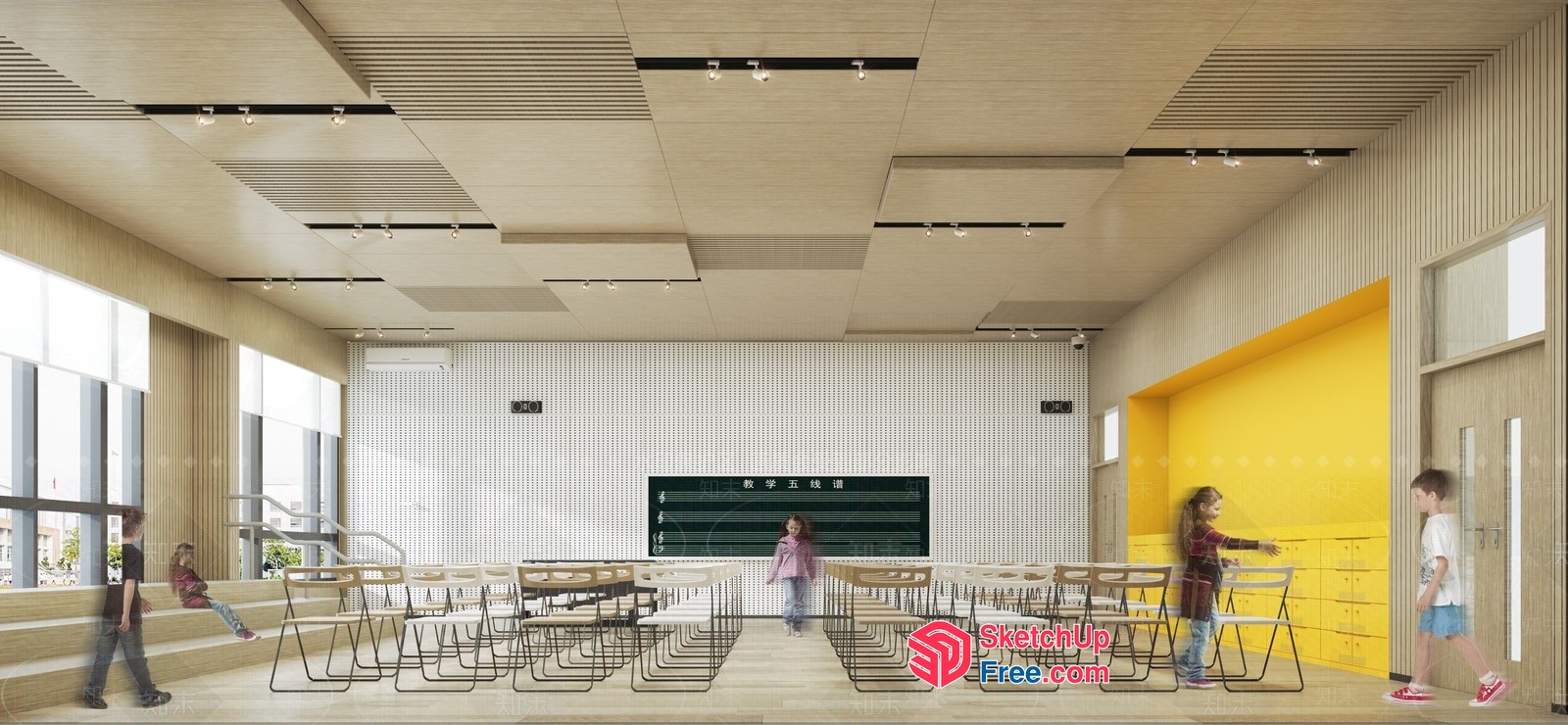 Modern Minimalist Classroom Interior Design 3D SketchUp File