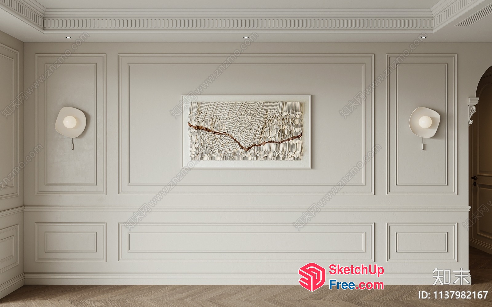 Classic Moulding Decorated Interior 3D SketchUp File