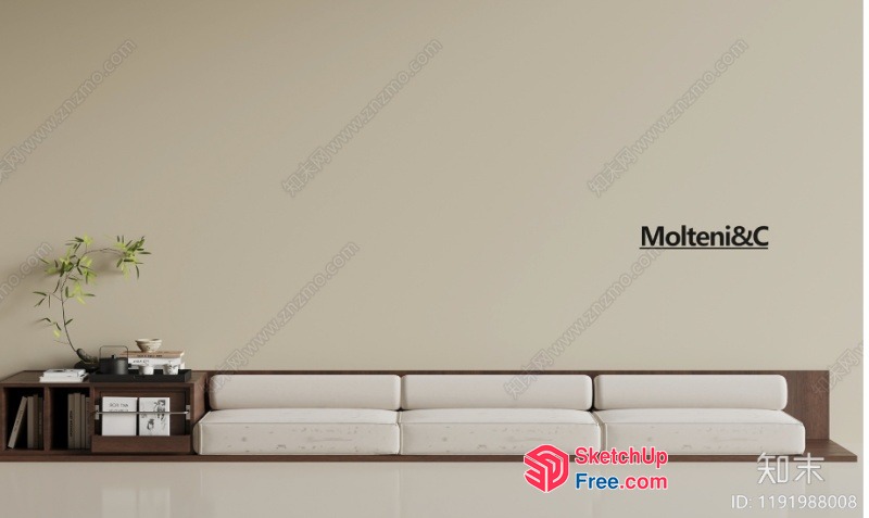 Minimalist Living Room With Molteni&C Furniture 3D SketchUp File