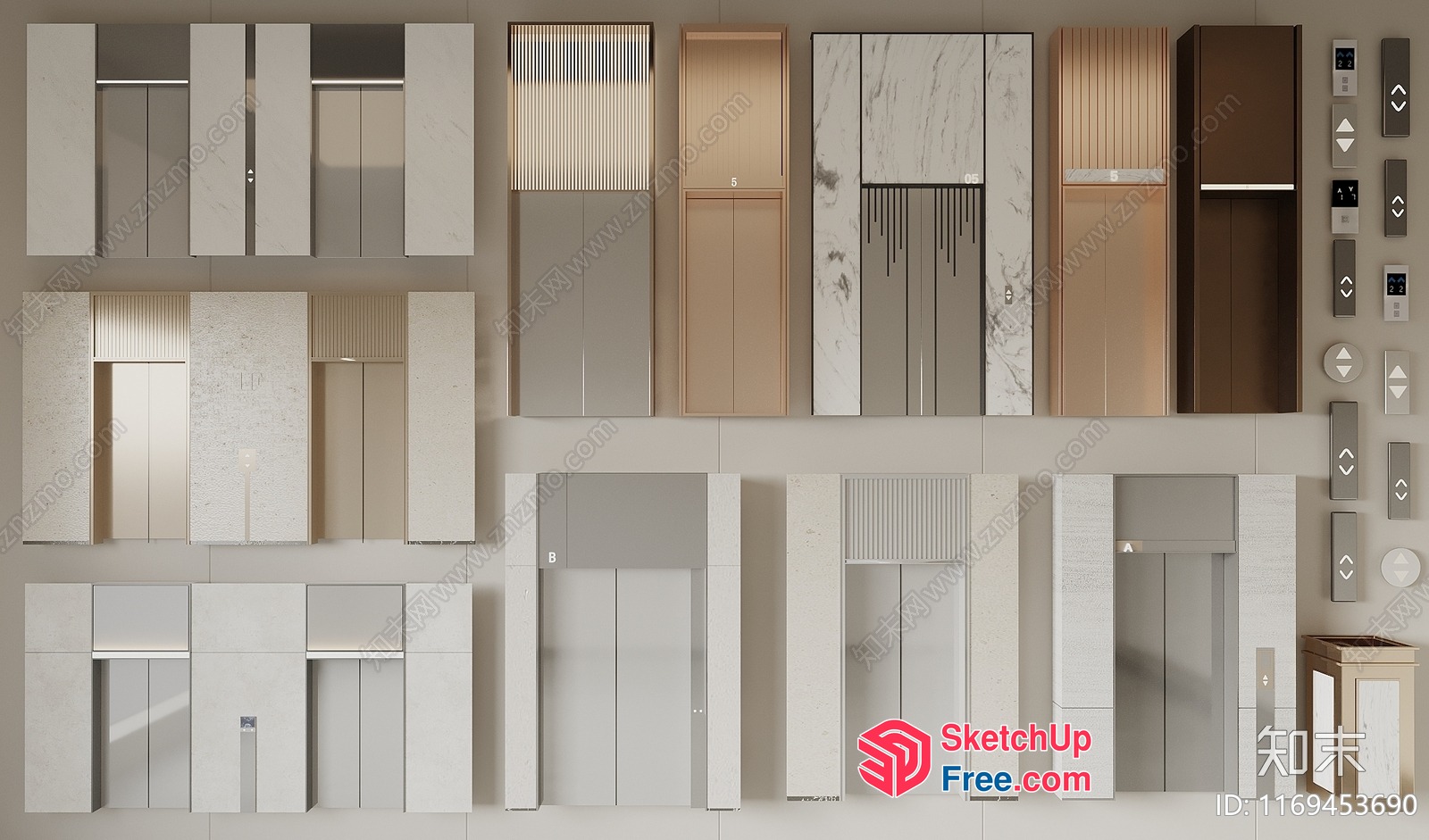 Elevator And Stairs Interior Design 3D SketchUp File