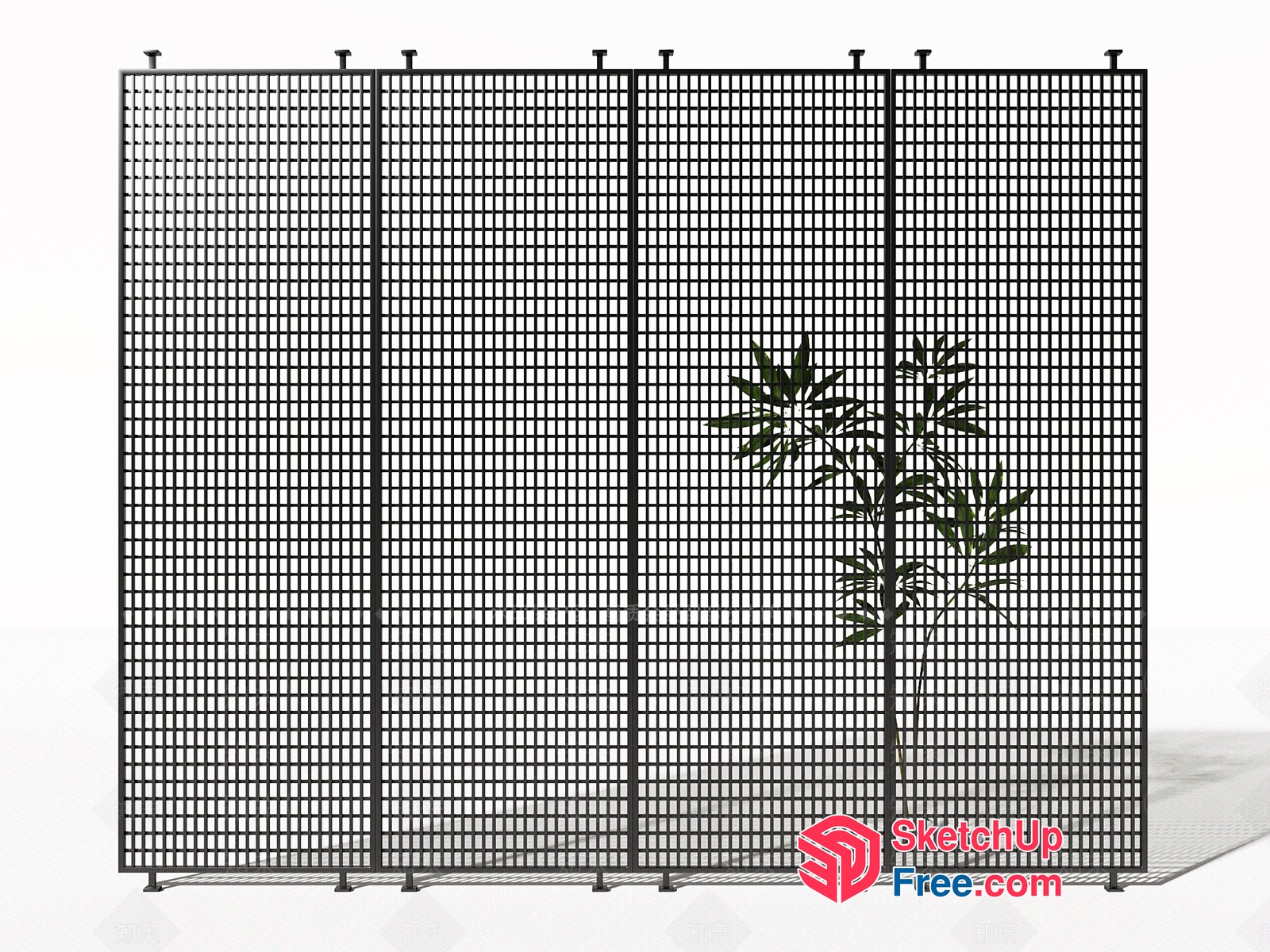 Partition Screen With Plant 3D SketchUp File