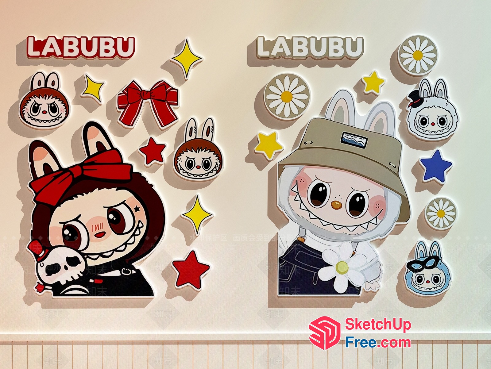 Cute Cartoon Character Decorations 3D SketchUp File