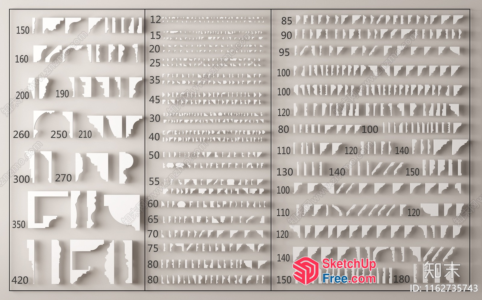 Classic Moulding Patterns And Designs For Interior And Exterior Decor 3D SketchUp File