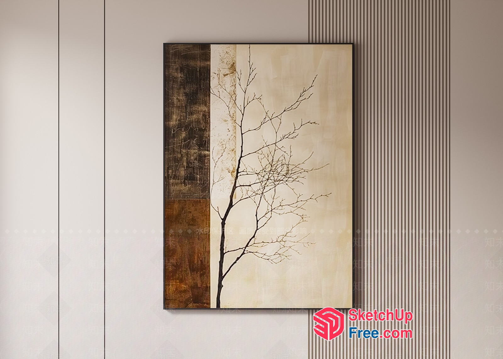 Minimalist Tree Branches Painting 3D SketchUp File