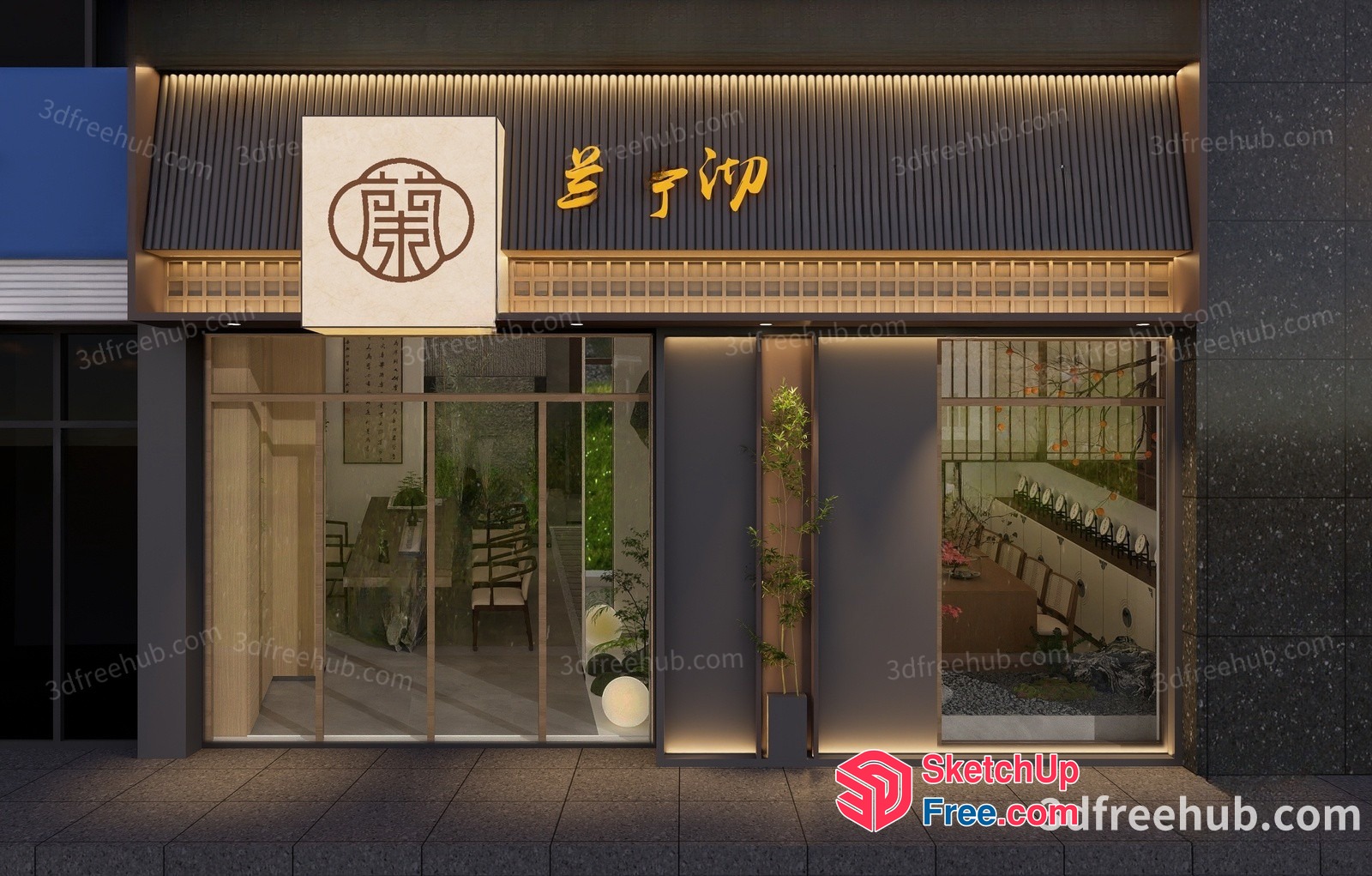 Traditional Japanese Restaurant Interior 3D SketchUp File
