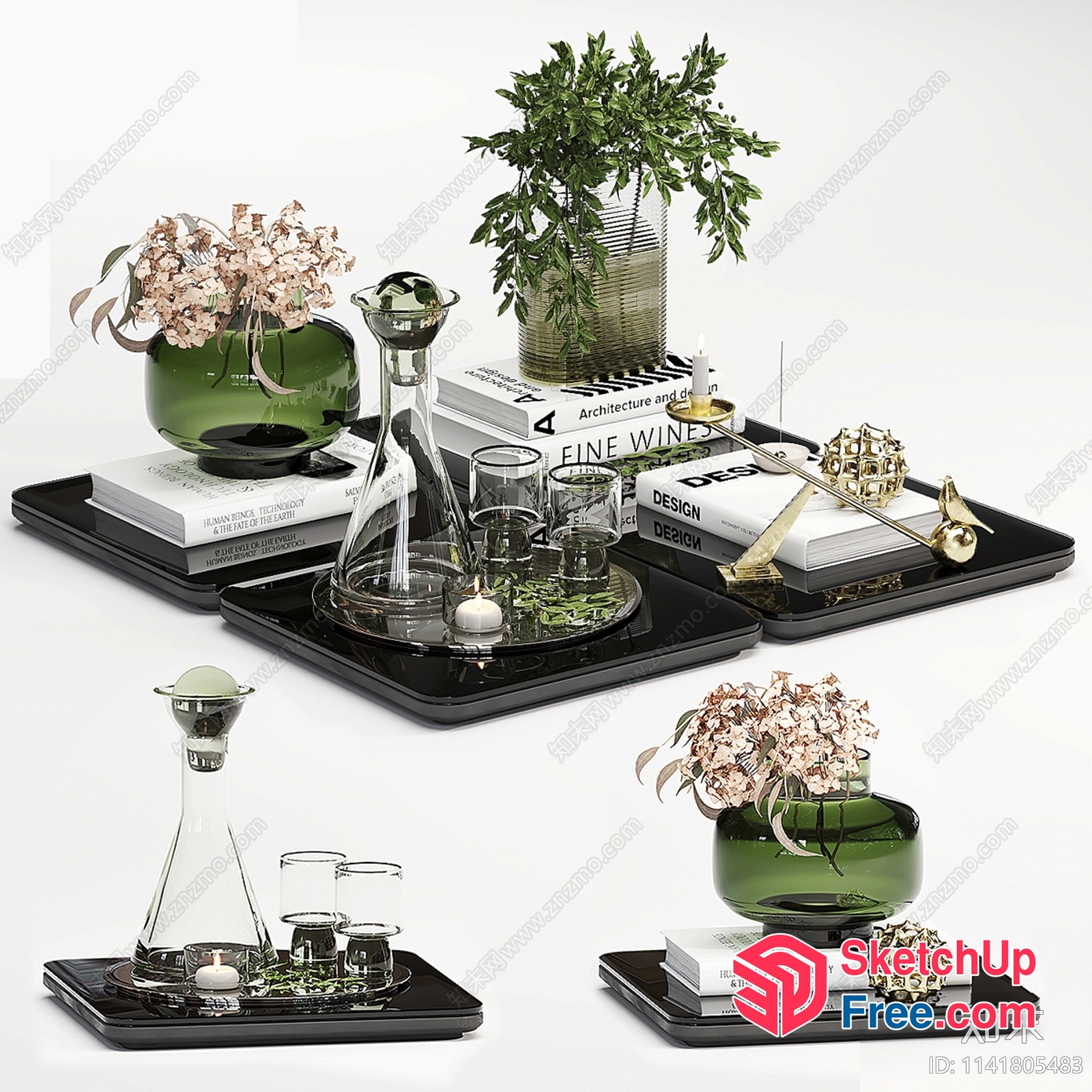 Modern Glassware And Decor Collection 3D SketchUp File