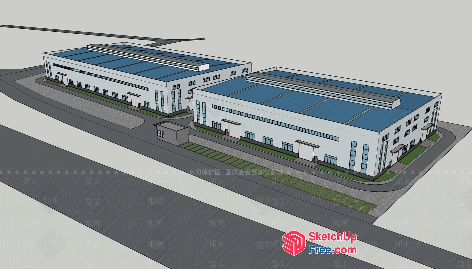 Industrial Park Building 3D SketchUp File